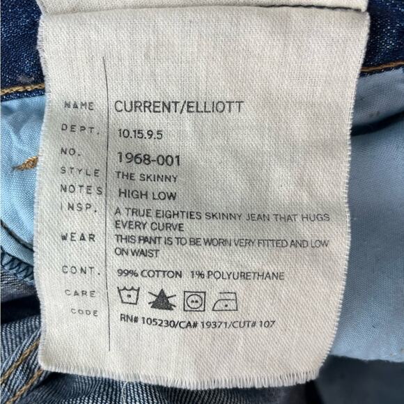 Current/Elliott Women's The Skinny High Low Jeans Medium Wash - Picture 9 of 11